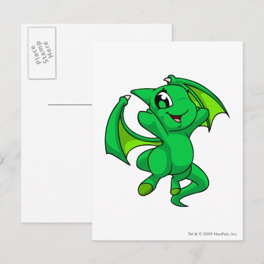 Shoyru Green Briefkaart (Voorkant / Achterkant)