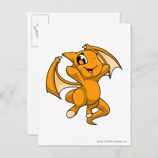 Shoyru Oranje Briefkaart (Voorkant / Achterkant)