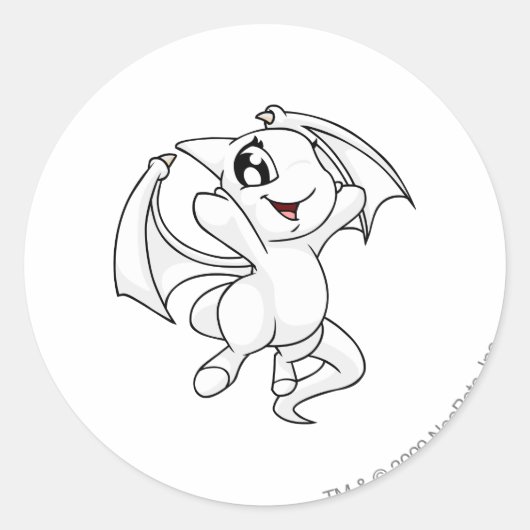 Shoyru White Ronde Sticker (Voorkant)