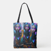 Shpper bag Neon Girl ontwerp Tote Bag (Achterkant)
