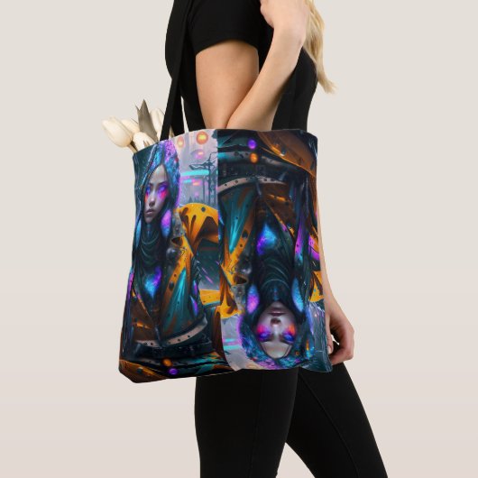 Shpper bag Neon Girl ontwerp Tote Bag (Dichtbij)