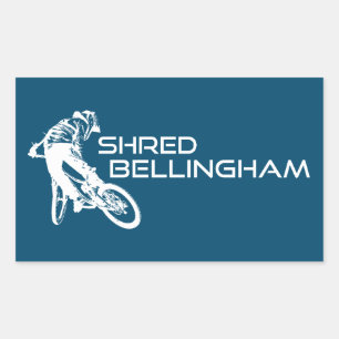 Shred Bellingham Washington Mountainbike Rechthoekige Sticker