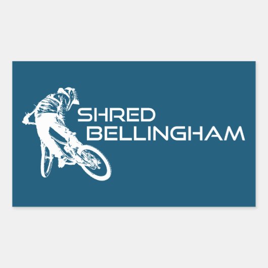 Shred Bellingham Washington Mountainbike Rechthoekige Sticker (Voorkant)