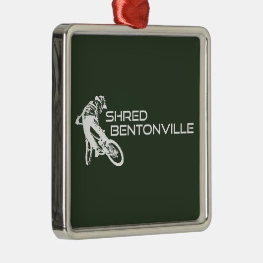 Shred Bentonville Arkansas Mountainbike Metalen Ornament (Rechts)