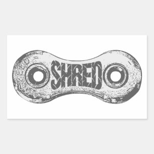 Shred Bike Chain Link Rechthoekige Sticker