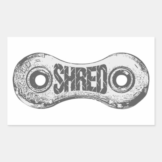 Shred Bike Chain Link Rechthoekige Sticker (Voorkant)