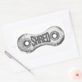 Shred Bike Chain Link Rechthoekige Sticker (Envelop)