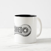 Shred Bike Chain Link Tweekleurige Koffiemok (Voorkant rechts)