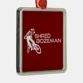 Shred Bozeman Montana Mountain Biking Metalen Ornament (Rechts)