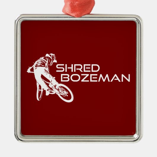 Shred Bozeman Montana Mountain Biking Metalen Ornament (Voorkant)