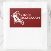 Shred Bozeman Montana Mountain Biking Rechthoekige Sticker (Tas)