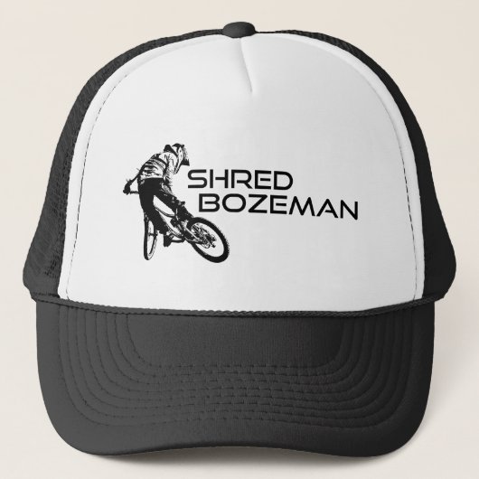 Shred Bozeman Montana Mountainbiken Trucker Pet (Voorkant)