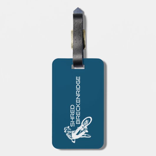 Shred Breckenridge Colorado Mountainbike Bagagelabel (Achterkant verticaal)