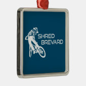 Shred Brevard North Carolina Mountainbiken Metalen Ornament (Rechts)