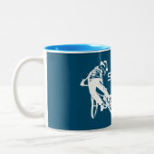 Shred Brevard North Carolina Mountainbiken Tweekleurige Koffiemok (Links)