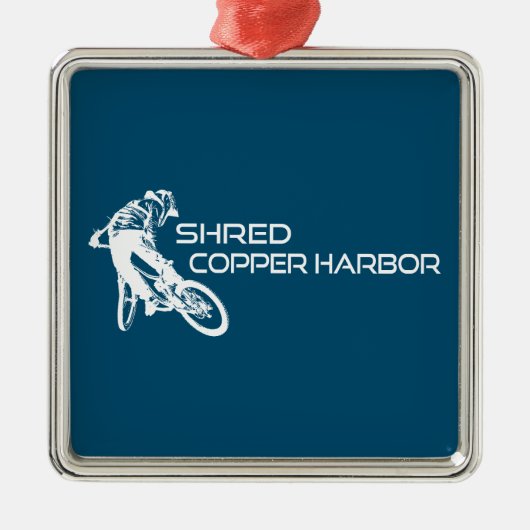 Shred Copper Harbor Michigan Mountainbiken Metalen Ornament (Voorkant)