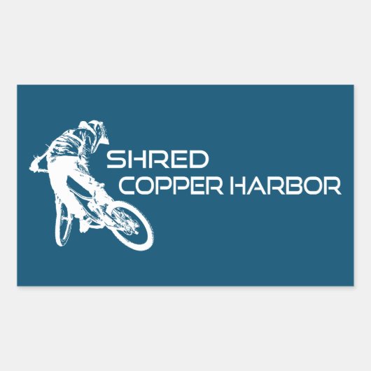 Shred Copper Harbor Michigan Mountainbiken Rechthoekige Sticker (Voorkant)