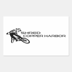 Shred Copper Harbor Michigan Mountainbiken Rechthoekige Sticker