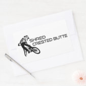 Shred Crested Butte Colorado Mountainbike Rechthoekige Sticker (Envelop)