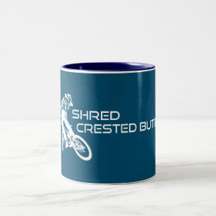 Shred Crested Butte Colorado Mountainbiken Tweekleurige Koffiemok