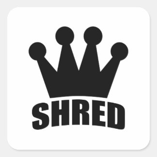 Shred Crown (zwart) vierkante sticker