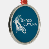 Shred Cuyuna Minnesota Mountainbiken Metalen Ornament (Rechts)