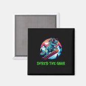 Shred De Gnar Grappige Snowboarden Dinosaurus T-Re Magneet (Voorkant / Achterkant)