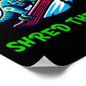 Shred De Gnar Grappige Snowboarden Dinosaurus T-Re Poster (Hoek)