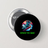 Shred De Gnar Grappige Snowboarden Dinosaurus T-Re Ronde Button 5,7 Cm (Voorkant /achterkant)