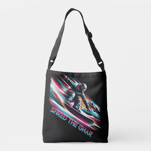 Shred de Gnar Snowboarden Crossbody Tas (Achterkant)