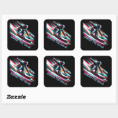 Shred de Gnar Snowboarden Vierkante Sticker (Vel)