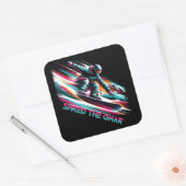 Shred de Gnar Snowboarden Vierkante Sticker (Envelop)