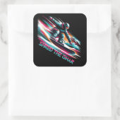 Shred de Gnar Snowboarden Vierkante Sticker (Tas)