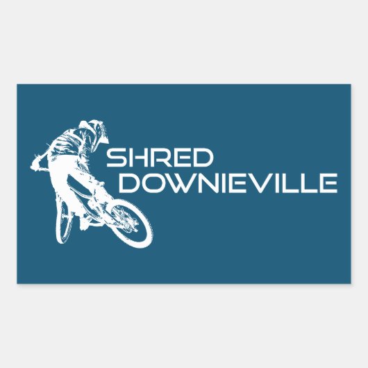 Shred Downieville California Mountainbiken Rechthoekige Sticker (Voorkant)