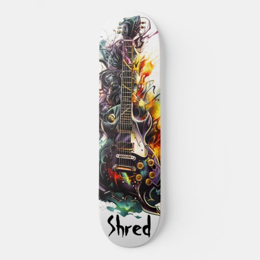 Shred elektrische gitaar persoonlijk skateboard (Voorkant)