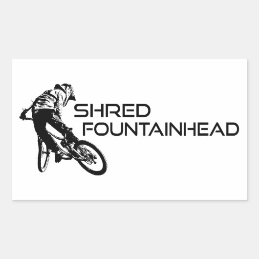 Shred Fountainhead Virginia Mountain Biking Rechthoekige Sticker (Voorkant)