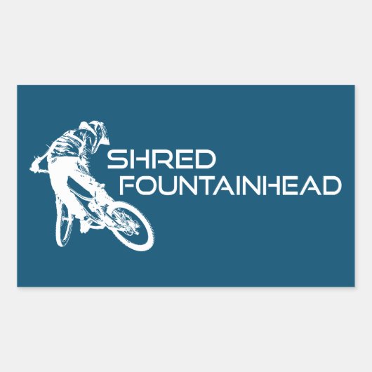 Shred Fountainhead Virginia Mountain Biking Rechthoekige Sticker (Voorkant)