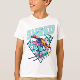 Shred  Freestyle Ski 80s Kostuum Retro Skii T-shirt