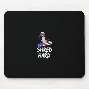 Shred Hard American Flag Panda Beer Snowboarding T Muismat