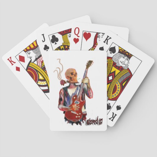 shred it skull guitar art playing cards speelkaarten (Achterkant)