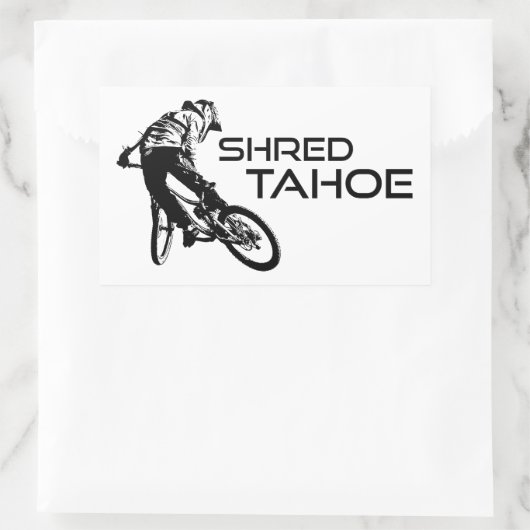 Shred Lake Tahoe mountainbiken Rechthoekige Sticker (Tas)