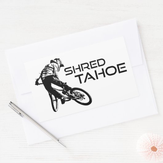Shred Lake Tahoe mountainbiken Rechthoekige Sticker (Envelop)