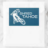 Shred Lake Tahoe mountainbiken Rechthoekige Sticker (Tas)