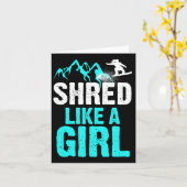Shred Like A Girl Snowboarden Kinder Gift 1 Kaart (Gele Bloem)