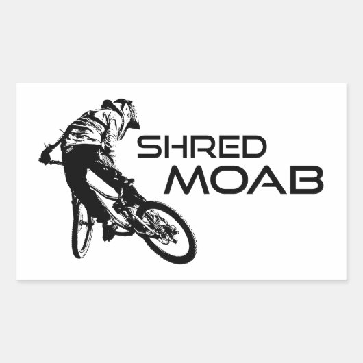 Shred Moab Mountain Biking Rechthoekige Sticker (Voorkant)