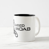 Shred Moab Mountain Biking Tweekleurige Koffiemok (Voorkant rechts)