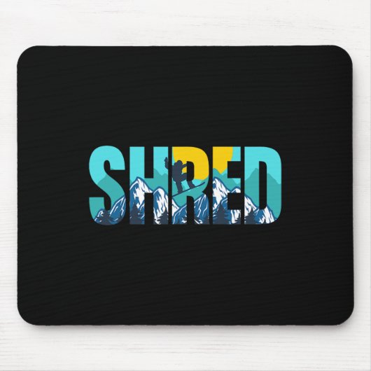 Shred Mountain Snowboarding Slopes Sunset Graphic Muismat (Voorkant)
