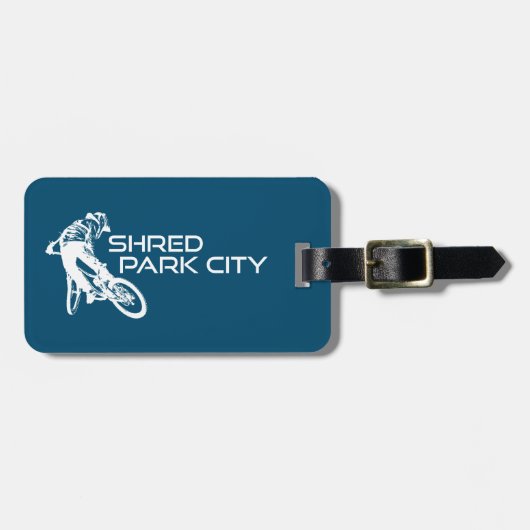 Shred Park City Utah Mountainbiken Bagagelabel (Voorkant horizontaal)
