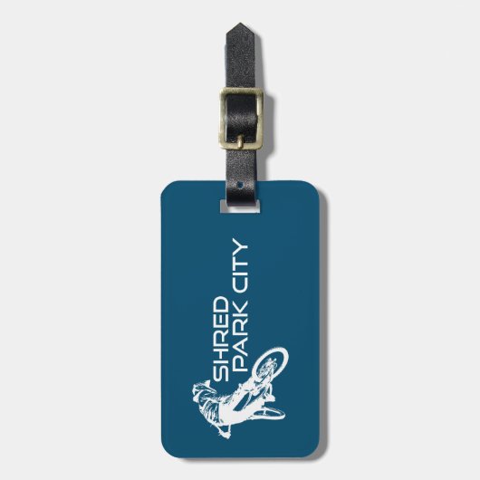 Shred Park City Utah Mountainbiken Bagagelabel (Voorkant verticaal)