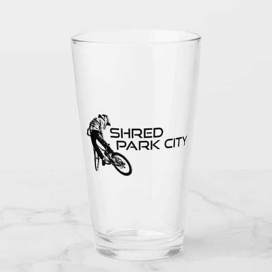 Shred Park City Utah Mountainbiken Glas (Voorkant)
